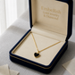 18K Real Gold Black Heart Necklace