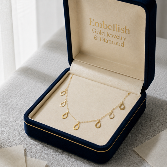 18k Gold 7 Drops Necklace