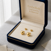 18K Real Gold Bubble Heart Earrings