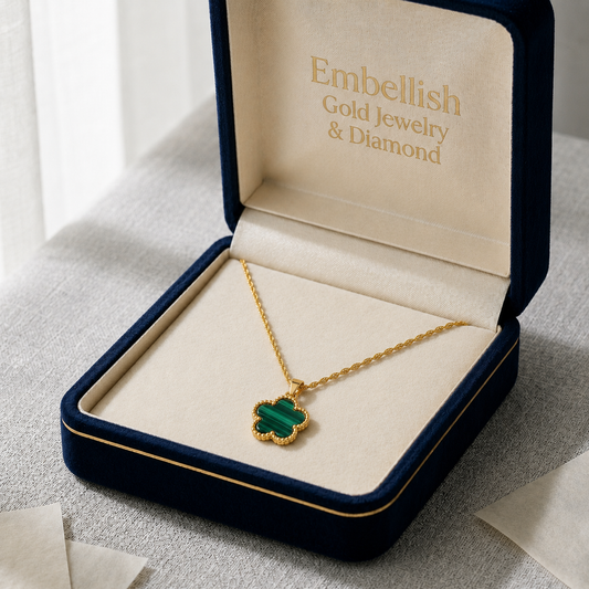 18k Gold Green Star Necklace