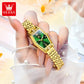 OLEVS 3699 Luxury Fashion Gold Stainless Steel Tonneau Quartz Ladies' Watches