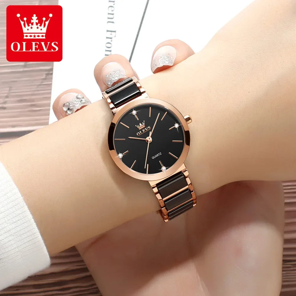 OLEVS 5877 Luxury Stainless Steel Watch for Women