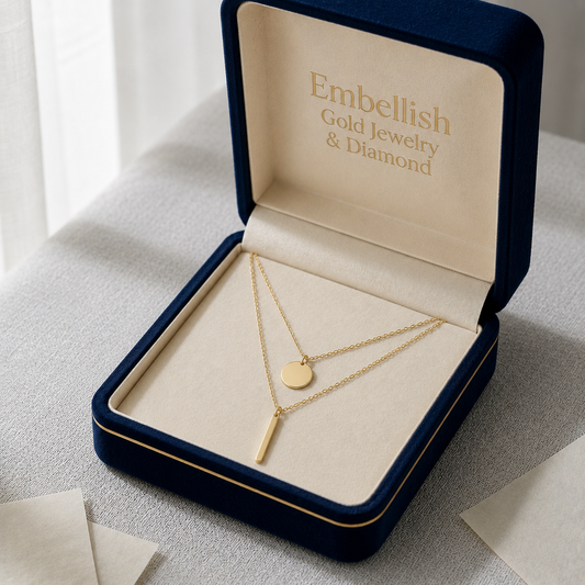 18k Gold 2 Pendant Design Necklace