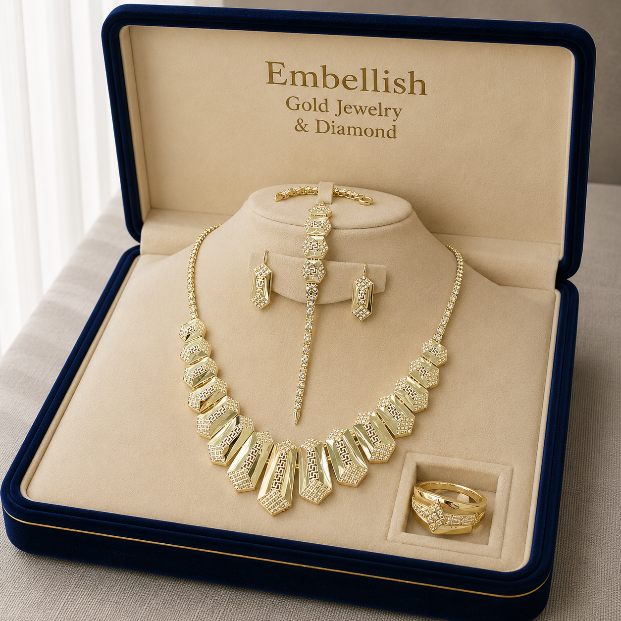 18k Gold Hexa Inspired Jewelry Set