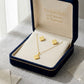 18K Real Gold VC Box Necklace And Earring Set