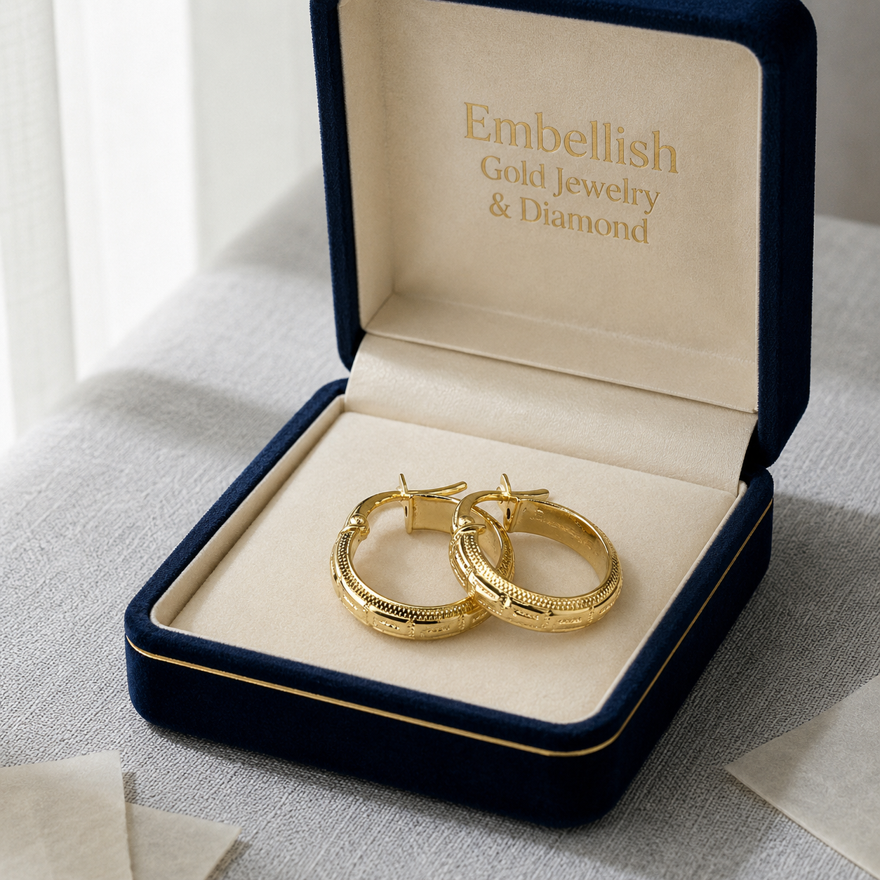 18k Gold Round Maze Loop Earrings