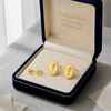 18K Real Saudi Gold Rose Screw Earrings 035