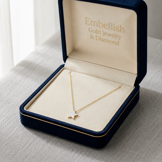 18k Gold Mother of Pearl Star Necklace