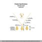 18k Hamsa Hand jewelry set with detailed specifications on a white background
