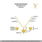 18k Gold Heart Lines Jewelry Set