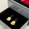 18k Real Saudi Gold Peacock Wings Earrings 029