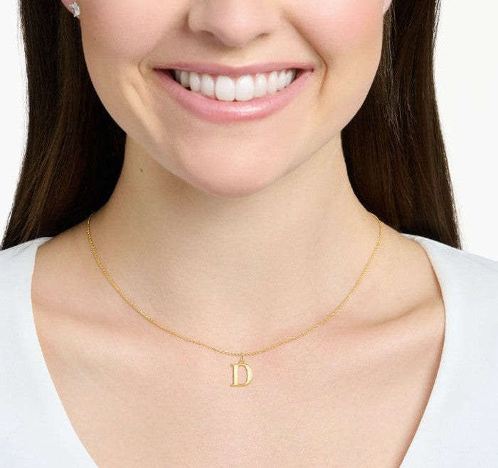 18K Real Saudi Gold Letters A Necklace 167 - Embellish Gold