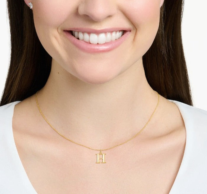 18K Real Saudi Gold Letters A Necklace 167 - Embellish Gold