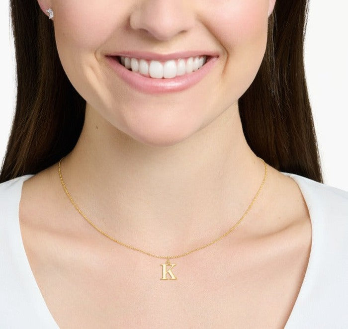 18K Real Saudi Gold Letters A Necklace 167 - Embellish Gold