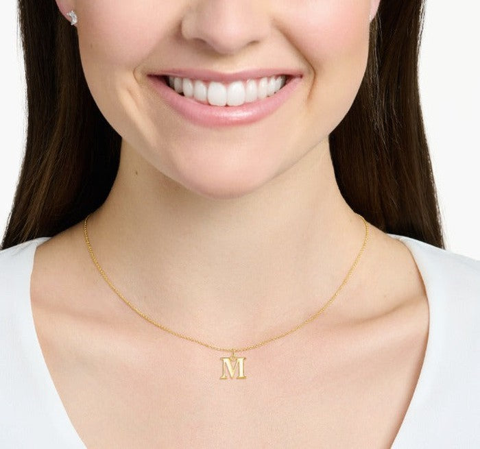 18K Real Saudi Gold Letters A Necklace 167 - Embellish Gold