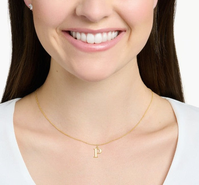 18K Real Saudi Gold Letters A Necklace 167 - Embellish Gold
