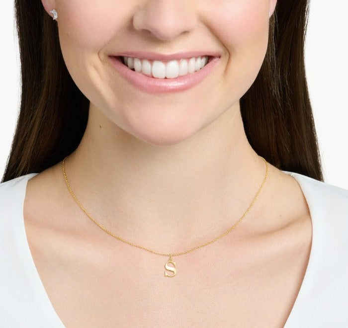 18K Real Saudi Gold Letters A Necklace 167 - Embellish Gold