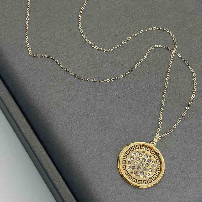 18K Real Saudi Gold Flower of Life Necklace 020