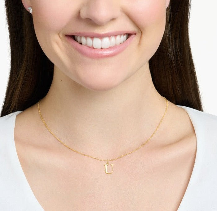 18K Real Saudi Gold Letters A Necklace 167 - Embellish Gold