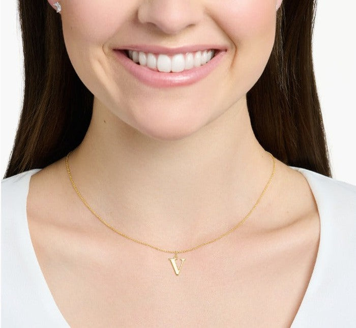 18K Real Saudi Gold Letters A Necklace 167 - Embellish Gold