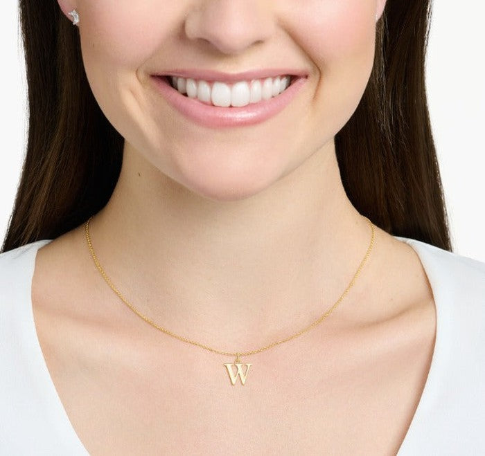 18K Real Saudi Gold Letters A Necklace 167 - Embellish Gold