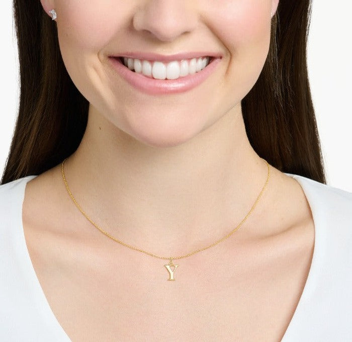18K Real Saudi Gold Letters A Necklace 167 - Embellish Gold