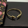 18K Real Saudi Gold Arrow Unisex Ring 008