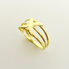 18k Real Saudi Gold X-Shaped Ring 148 - A Bold Statement in Gold Rings for Women - Embellish Gold