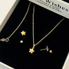 18k Real Saudi Gold Star Earring And Necklace Set 016
