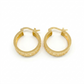 Pair of gold hoop earrings on a white background