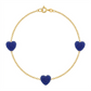 18K Real Gold Swarovski Heart Bracelet