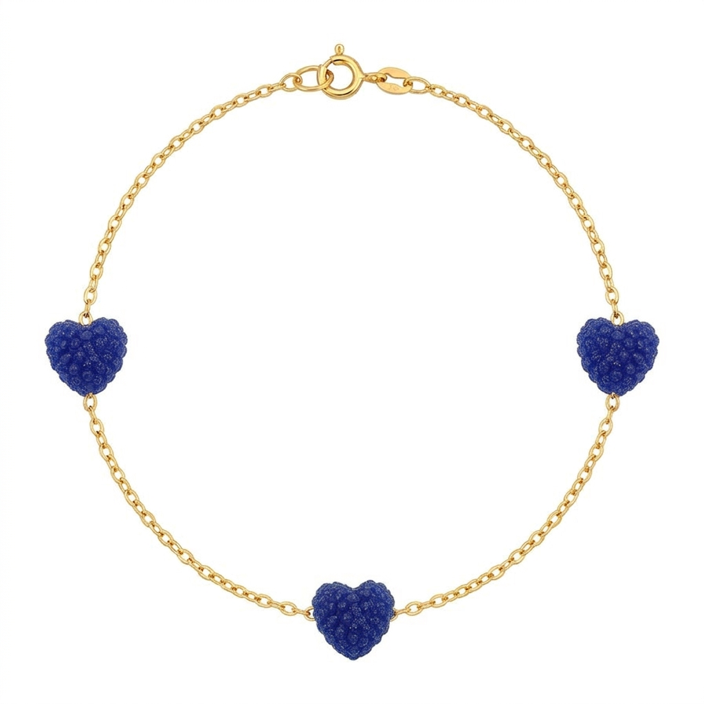 18K Real Gold Swarovski Heart Bracelet