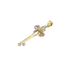 Gold-colored wand pendant with decorative elements on a white background