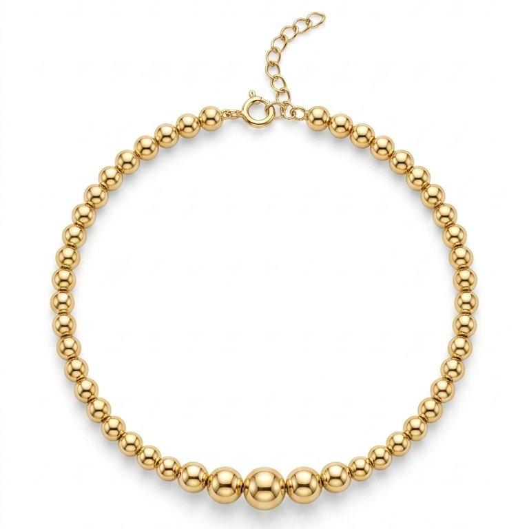 18k Gold Plain Ball Bangle