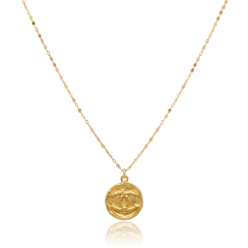 18K Real Gold CC Necklace