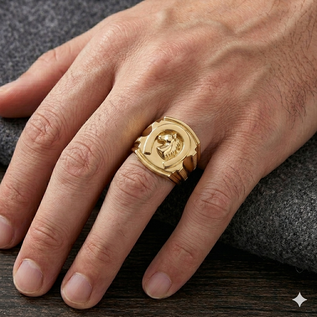 18k Gold Horse Shoe Power Ring