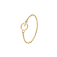 Gold bracelet with a chain design on a white background