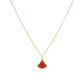 Necklace with a red pendant on a white background