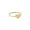 Gold ring with a heart design on a white background