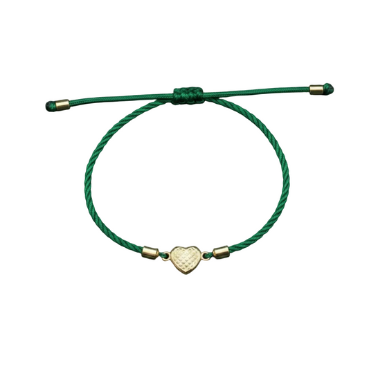 18K Real Gold Heart Style Lucky Charm Bracelet