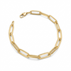 Gold chain bracelet on a white background
