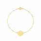 18K Real Gold Flower with Mirror Chain Bracelet