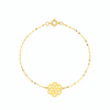 18K Real Gold Flower with Mirror Chain Bracelet