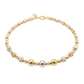 Bracelet with gold and silver beads on a white background