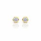 18k Gold Diamond Round Earrings