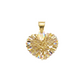 Gold pendant with a multicolored gemstone on a white background
