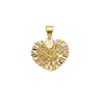 Gold pendant with a multicolored gemstone on a white background