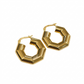 18k Gold Octagon Loop Earrings