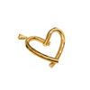 Gold heart-shaped pendant on a white background