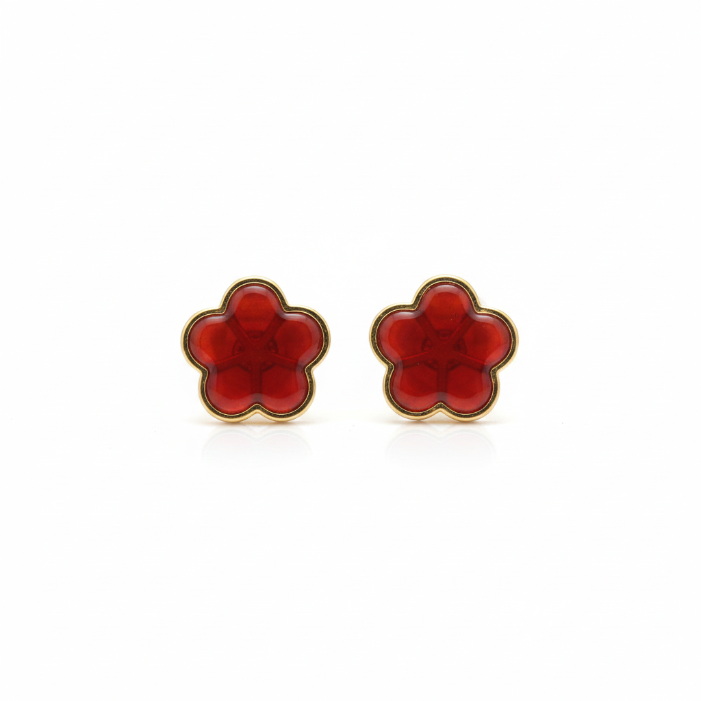 18k Gold Star Colored Earrings